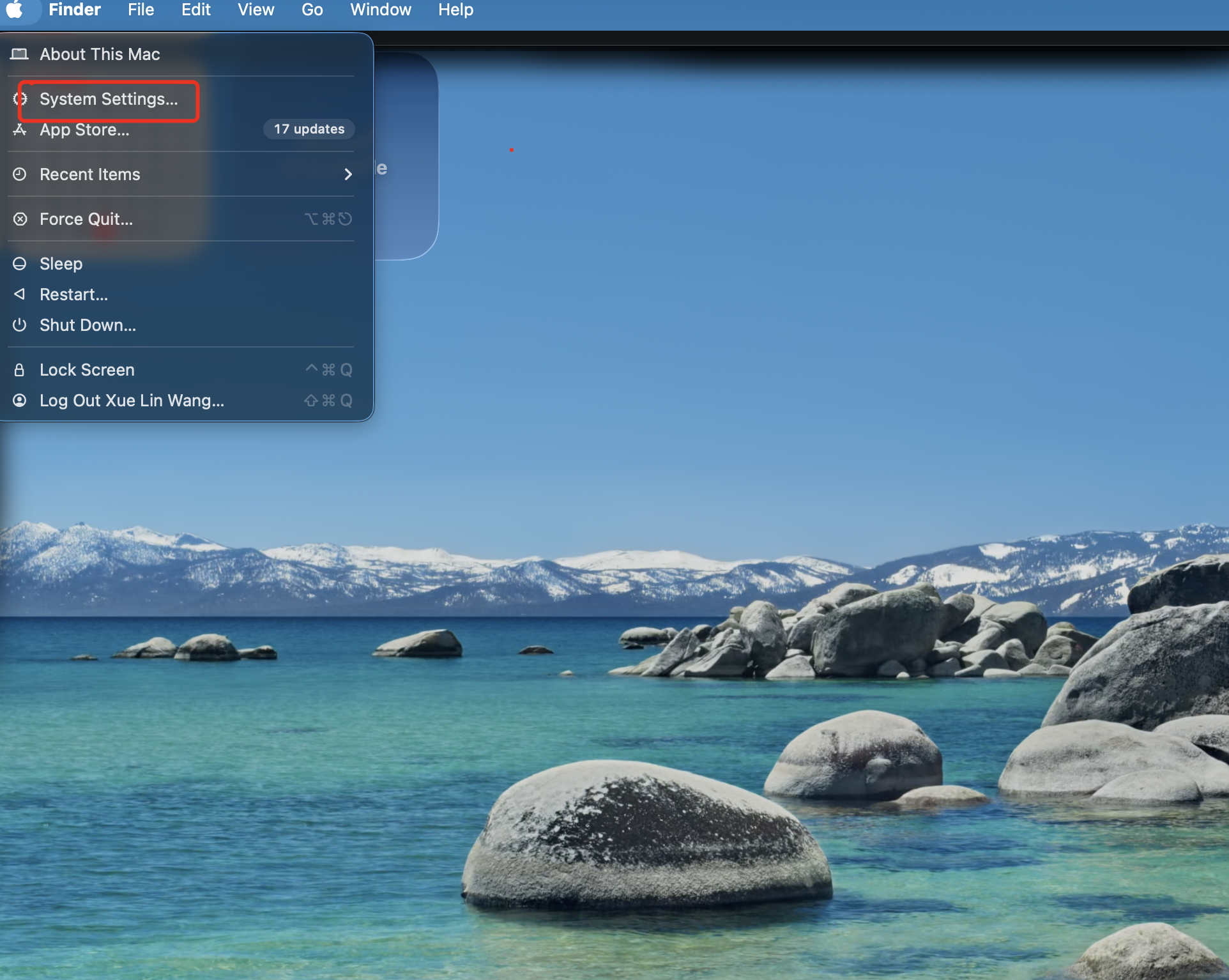 苹果菜单和系统设置